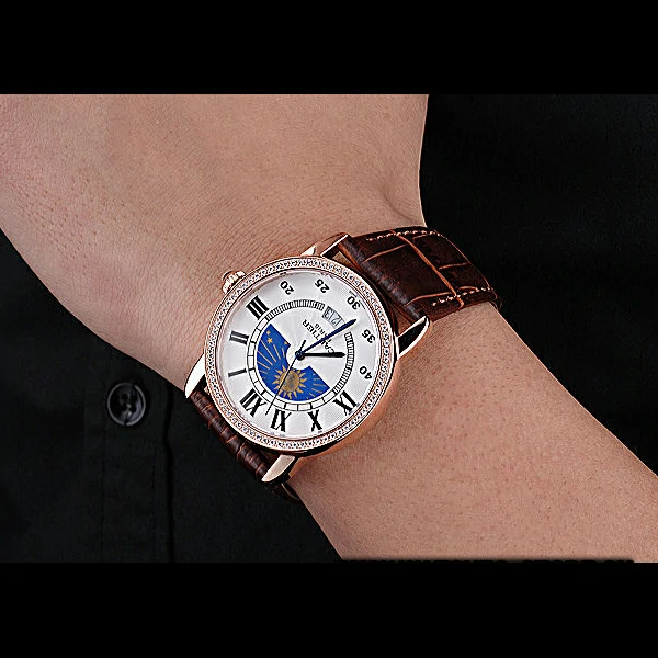 Cartier Moonphase Gold Diamond Case White Dial new60083