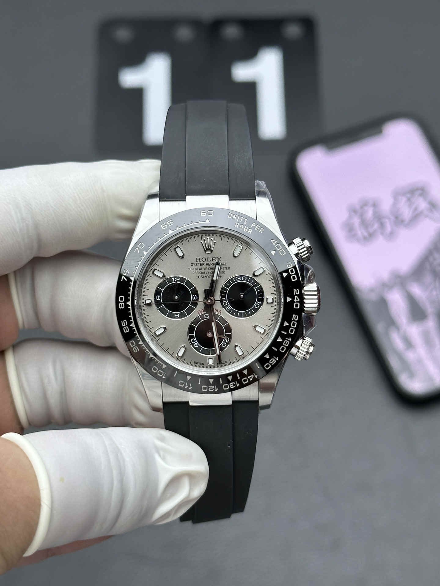 Daytona 116519LN-0027 – Premium Grey Dial White Gold Chronograph Replica