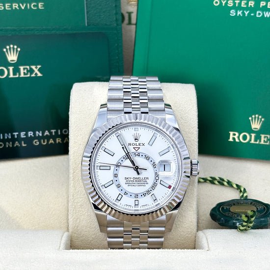 Discontinued Rolex Replica Watch Sky-Dweller, 42mm, Oystersteel and 18k White Gold, 326934-0002