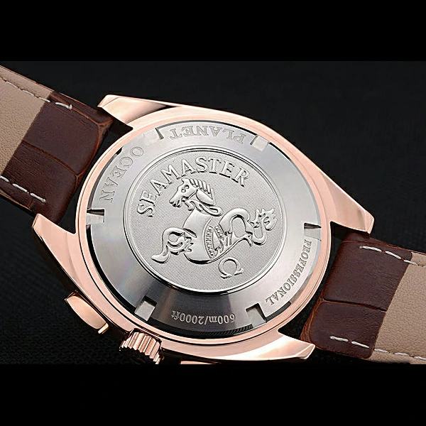 Omega Seamaster Aqua Terra Chrono GMT Ivory Dial Brown Leather Bracelet new60423