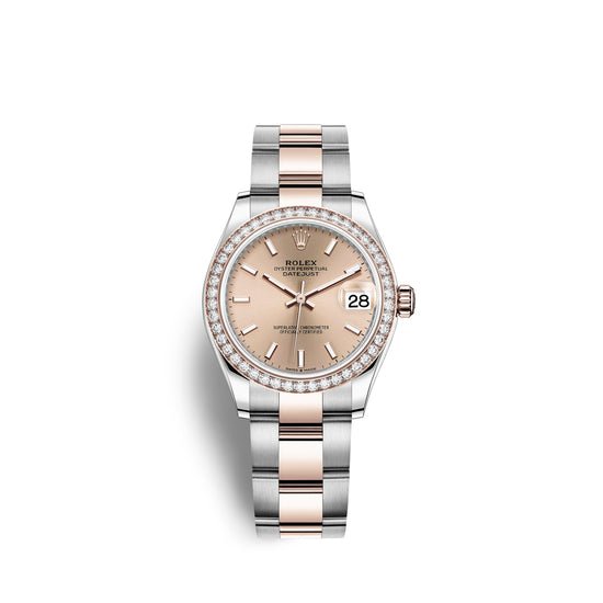 Rolex Replica Watch Datejust 31, Oystersteel, 18kt Everose Gold and diamonds, 278381RBR-0009