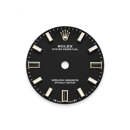 Rolex Replica Watch Oyster Perpetual 28, 18k Yellow Gold, 28mm, Black dial, Domed Oyster, 276208-0001